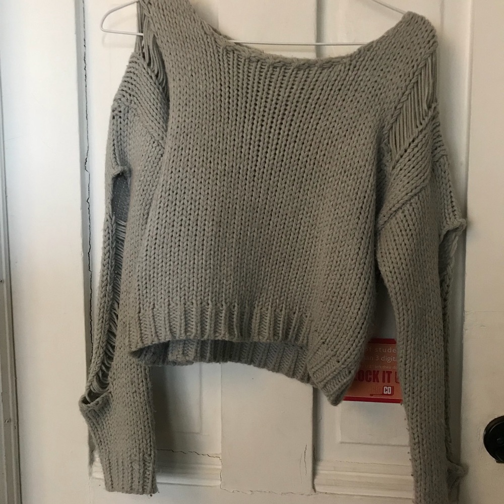 Missguided Distressed Crop Sweater